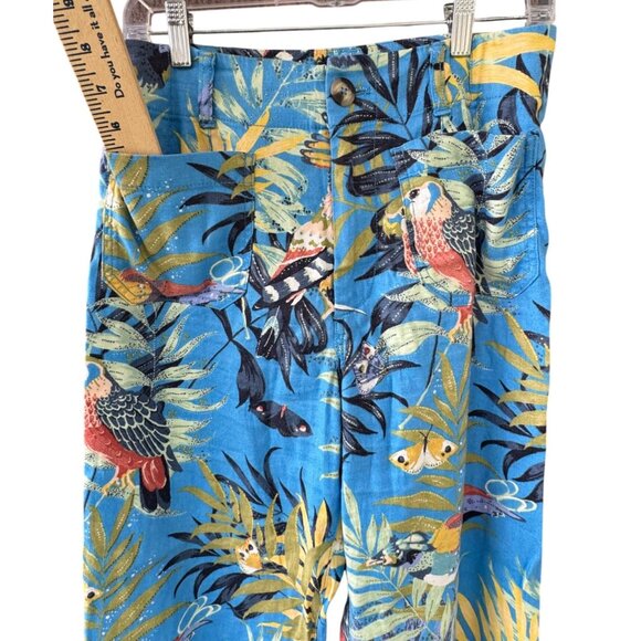 Maeve Anthropologie The Colette Tropical Print Pants Size 6 - Picture 6 of 11